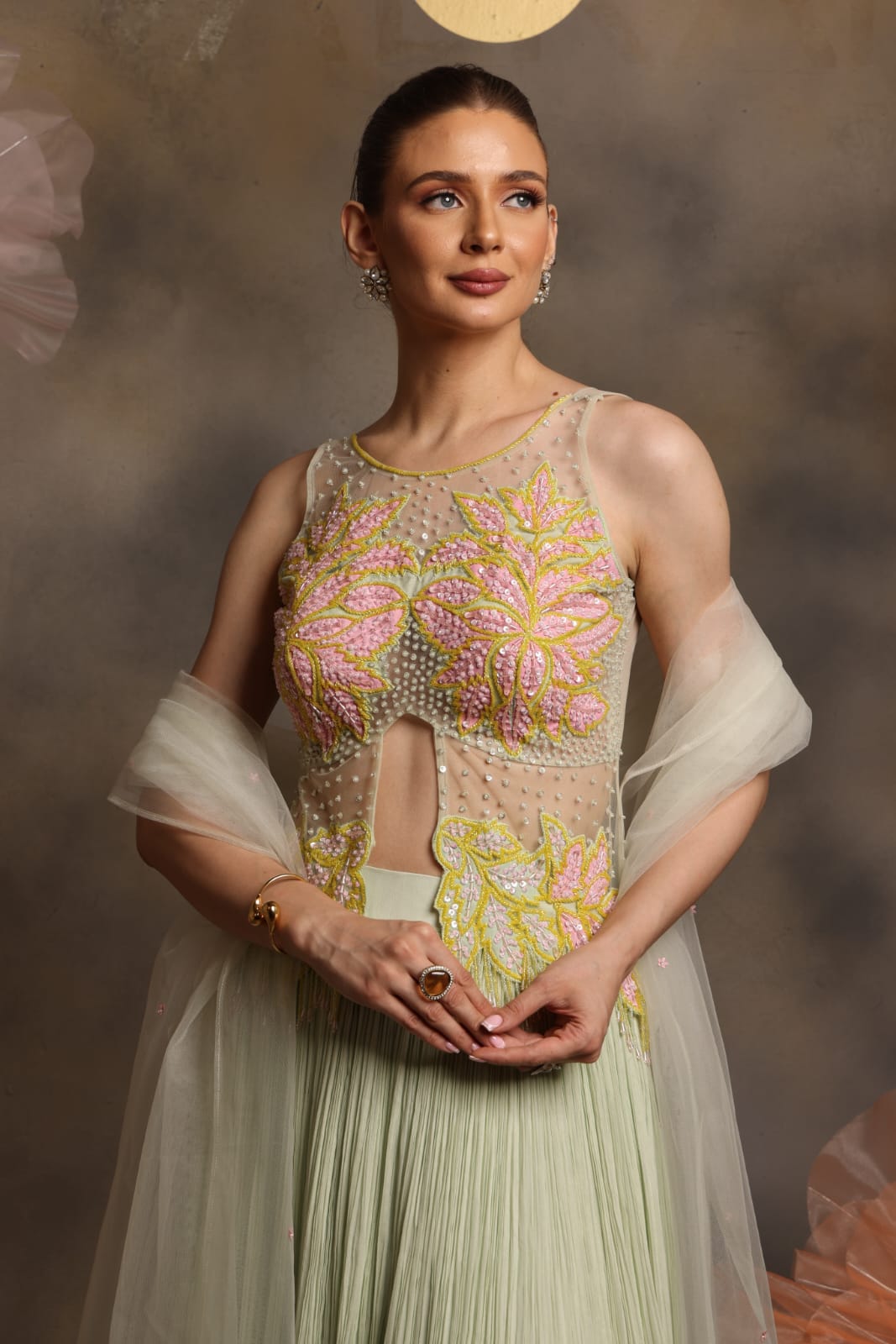 spark nigh party dress green