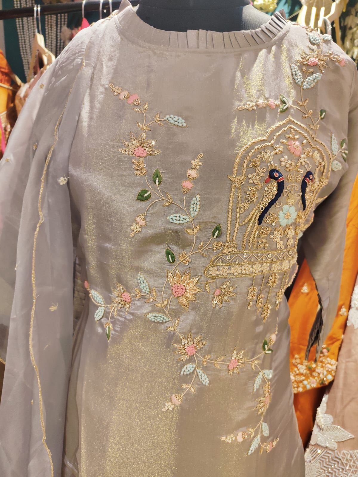 Silver Serenity Cape Style Kurta Set - Image 2