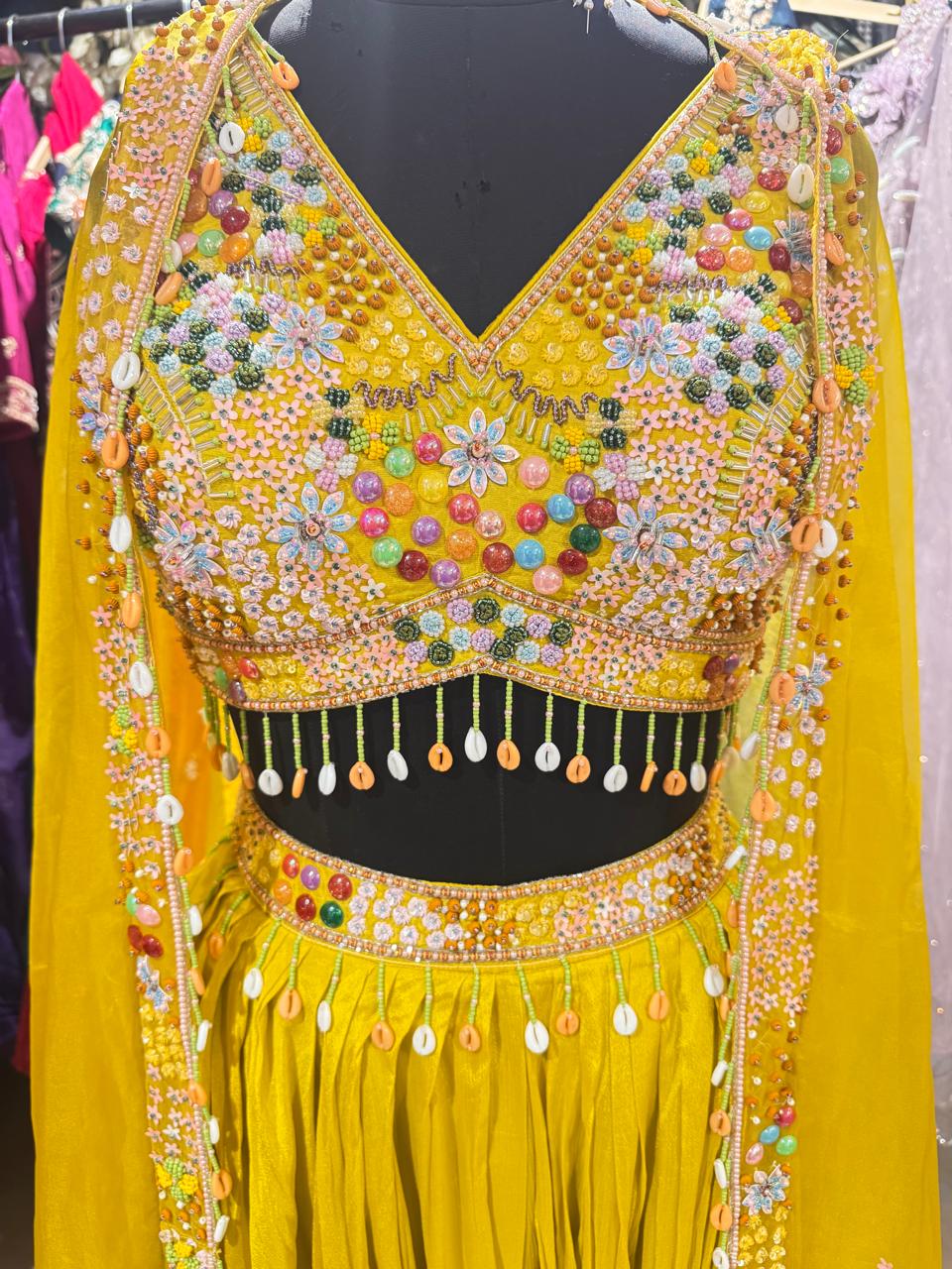 Sunshine Riwaayat Hand-Embroidered Dhoti Lehenga Set - Image 4