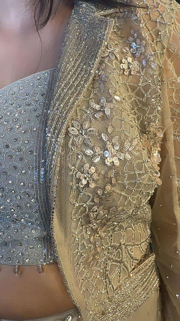 Ivory Pearl Jacket Palazzo Set - Image 2
