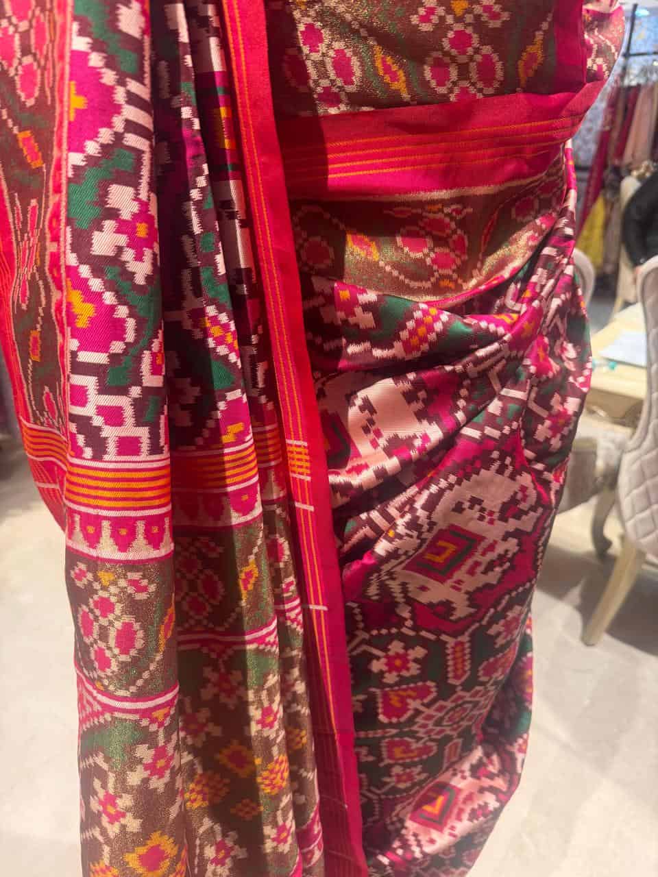 Maroon Handwoven Patola Silk Saree