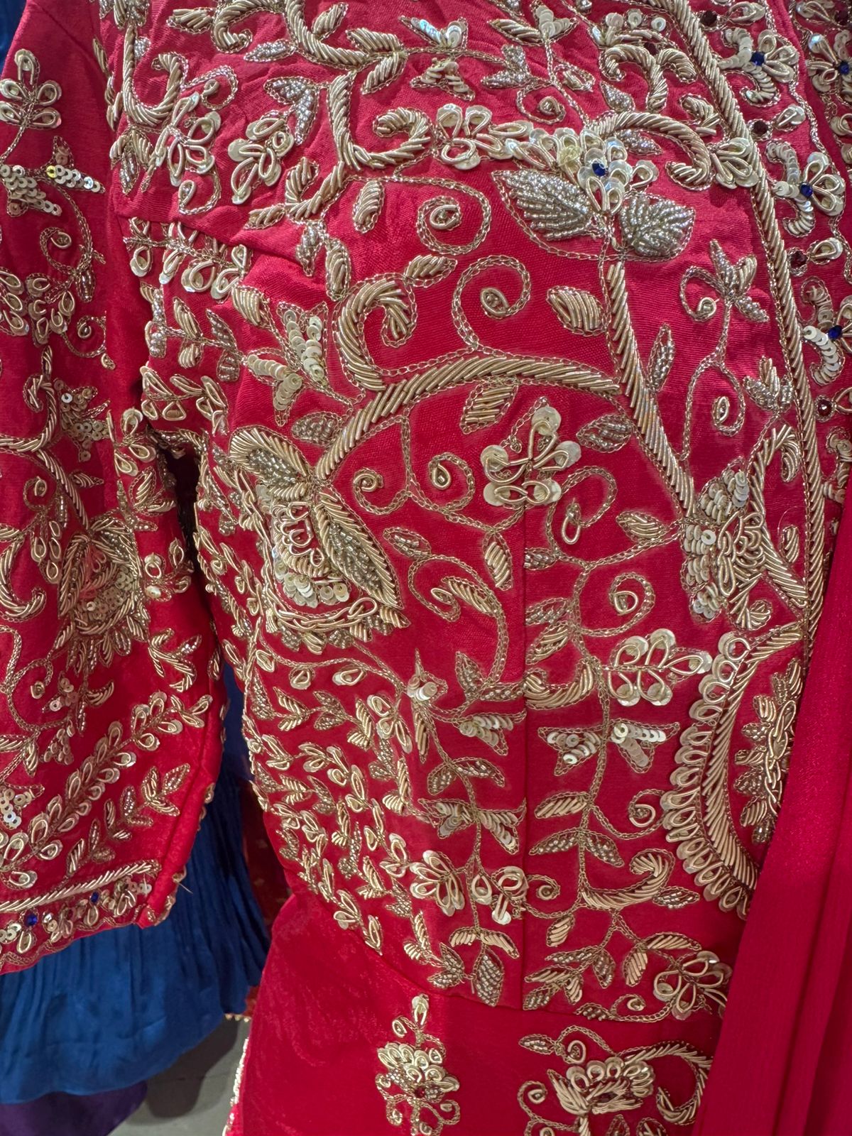 Rani Pink Embroidered Jacket Sharara Set - Image 3