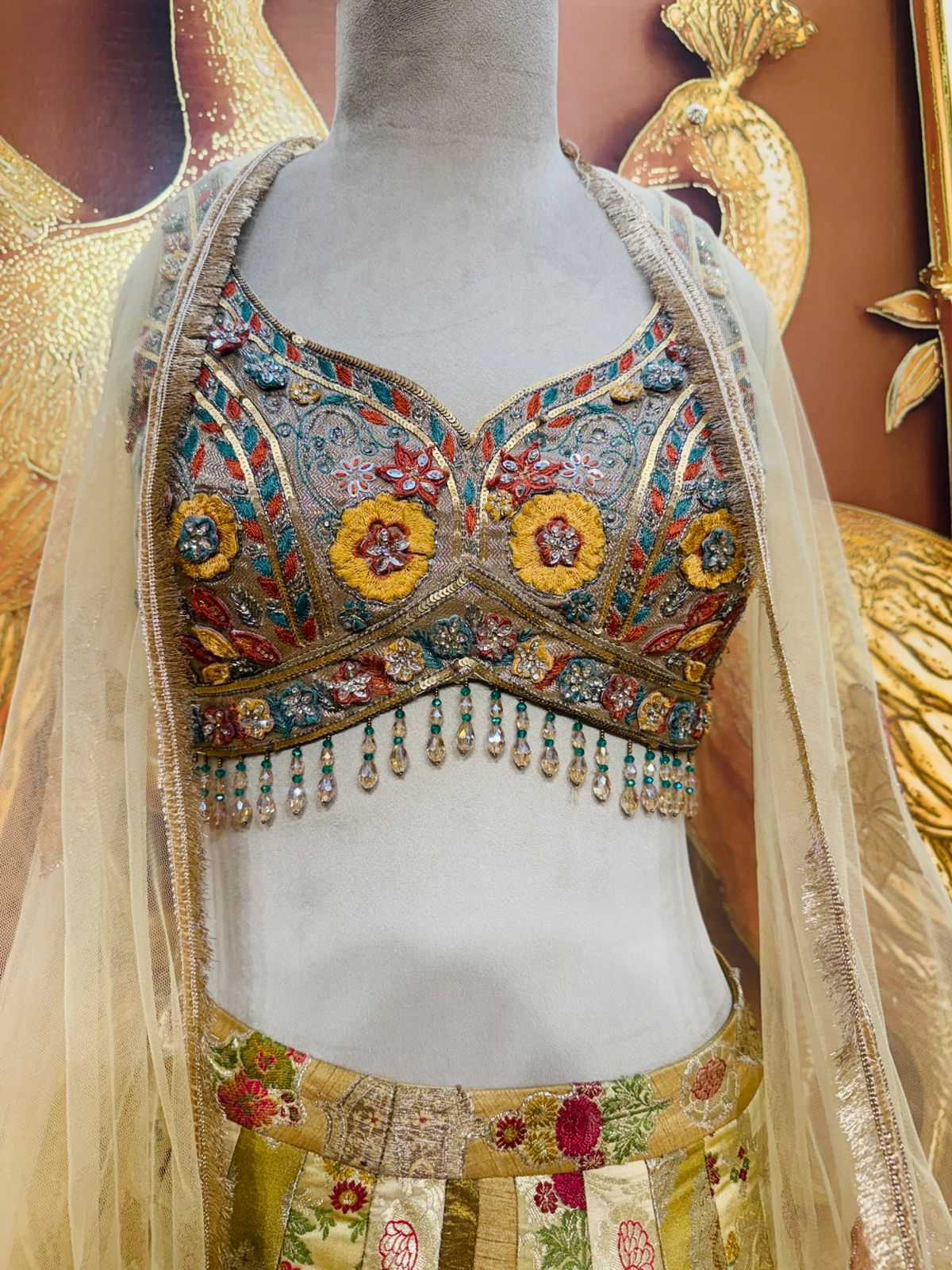 Ivory Bloom Festive Lehenga Set - Image 3