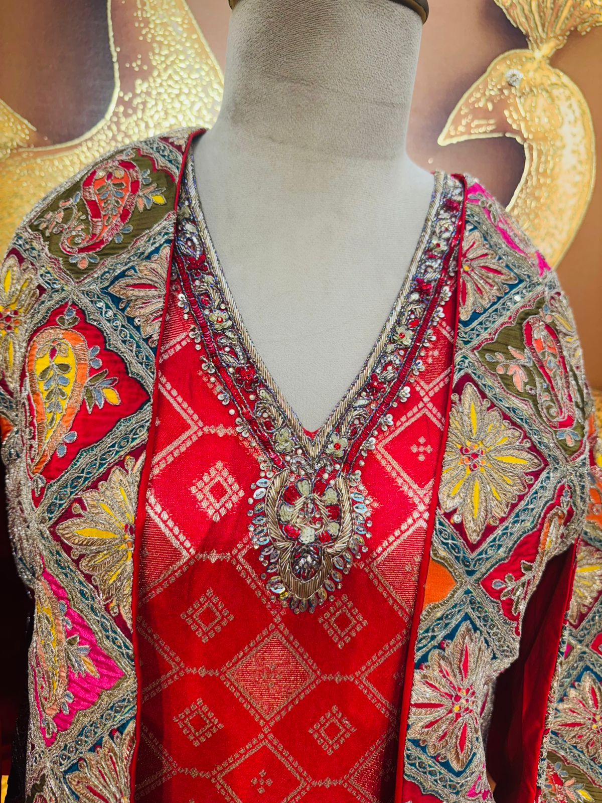Royal Bandhani Fusion Anarkali Set - Image 2