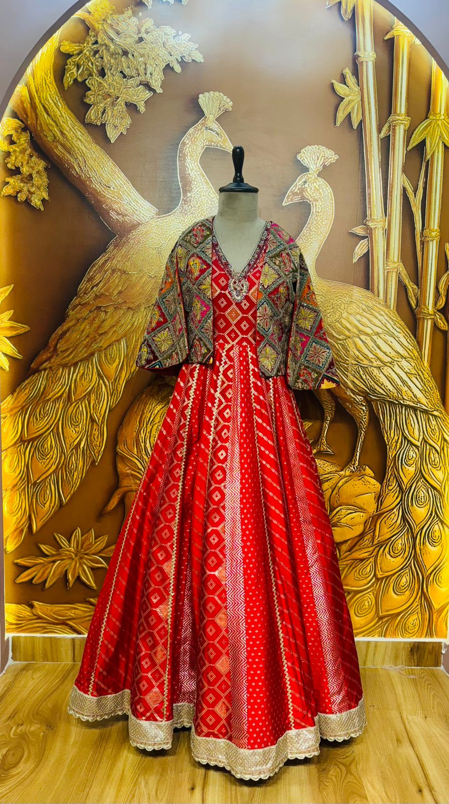 Royal Bandhani Fusion Anarkali Set