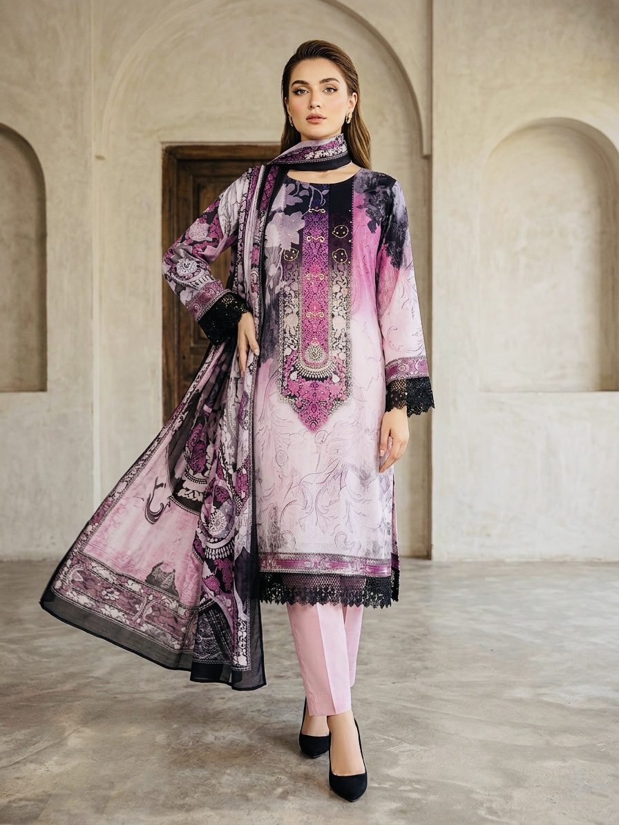 Nooraya Blush Print Suit Set