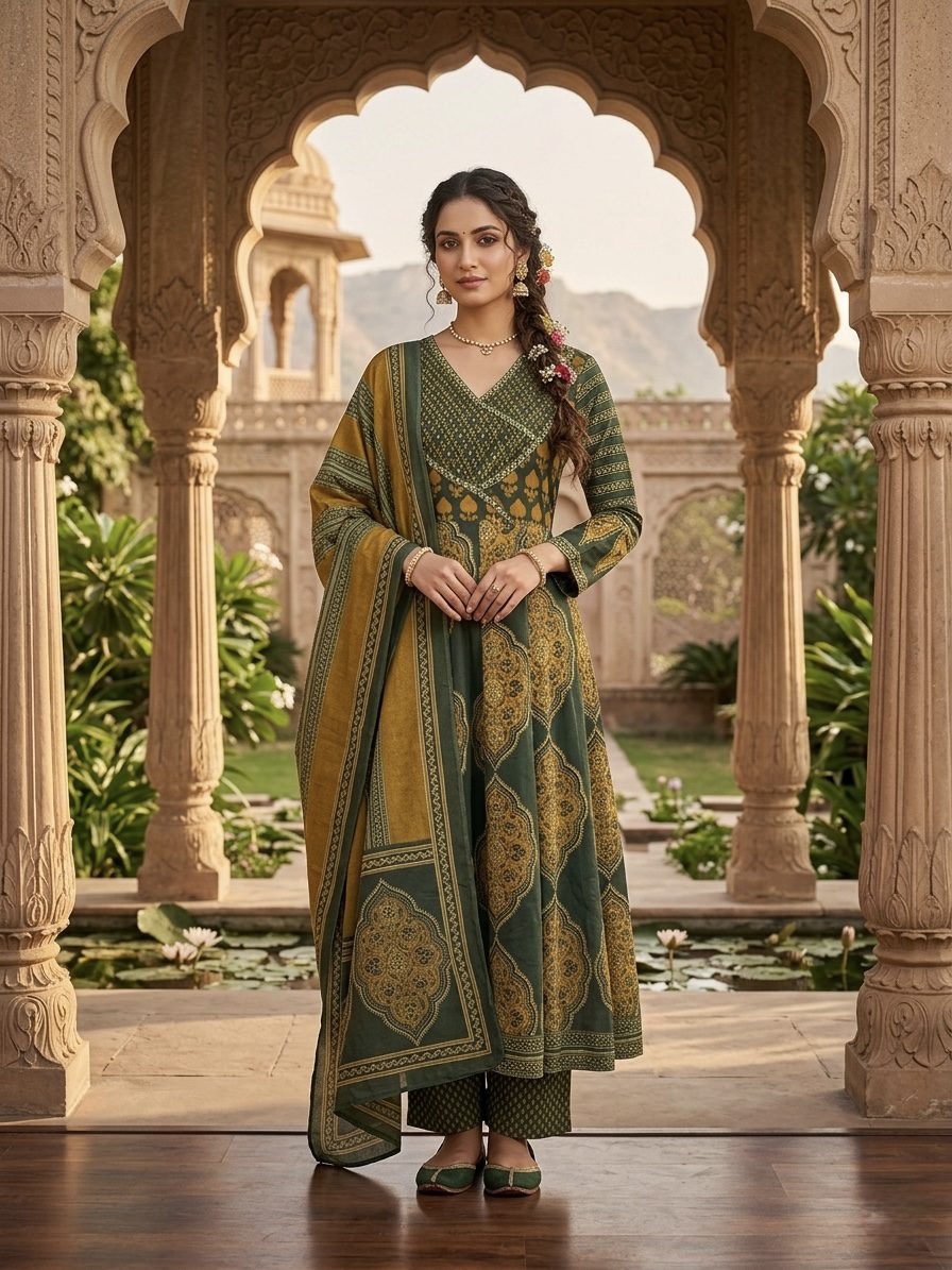 Royal Mehreen Green Suit Set