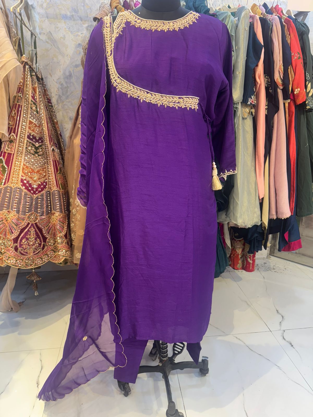 Noor Violet Elegance Suit Set - Image 2