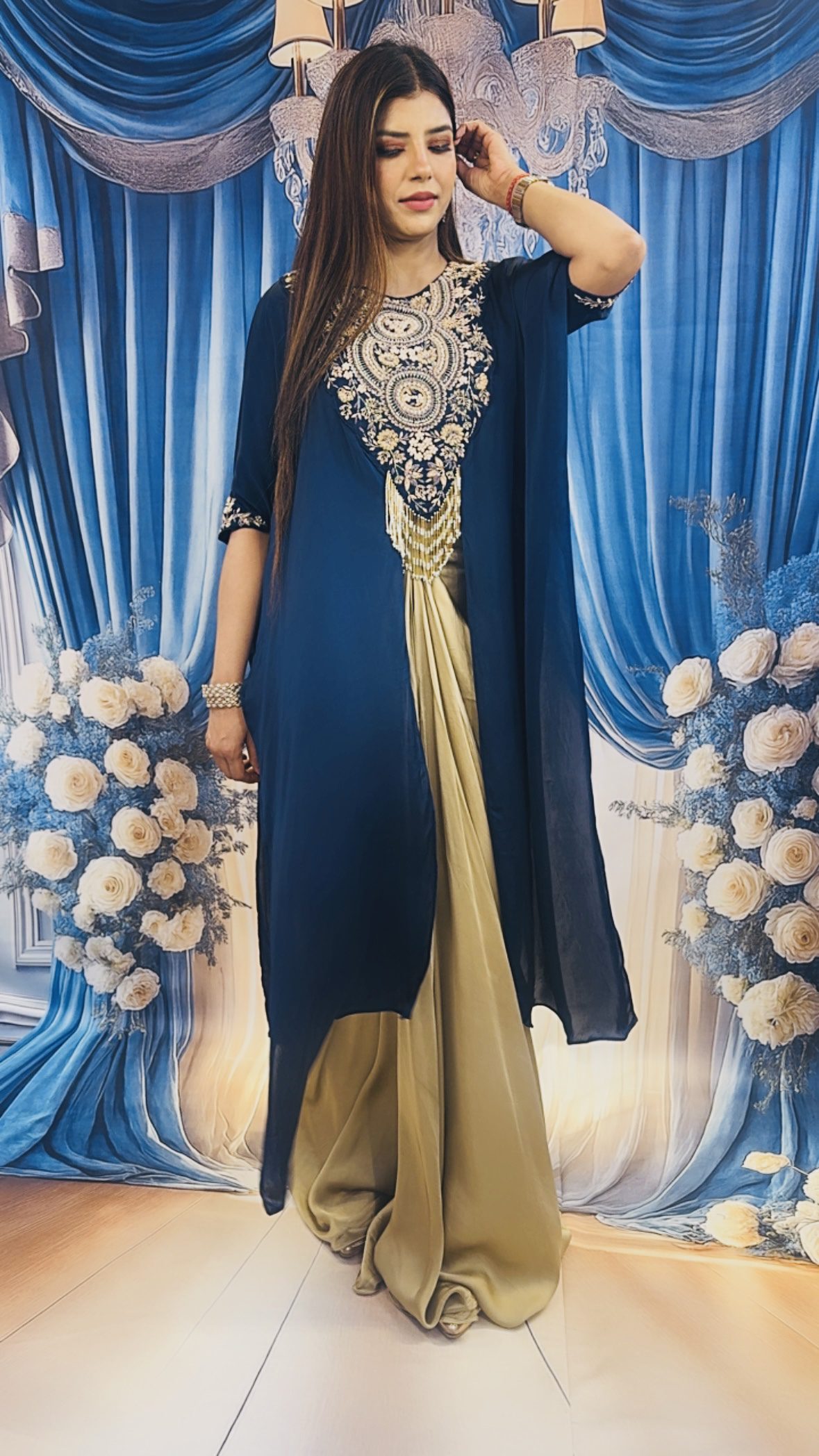 Luxe Cape Palazzo Outfit