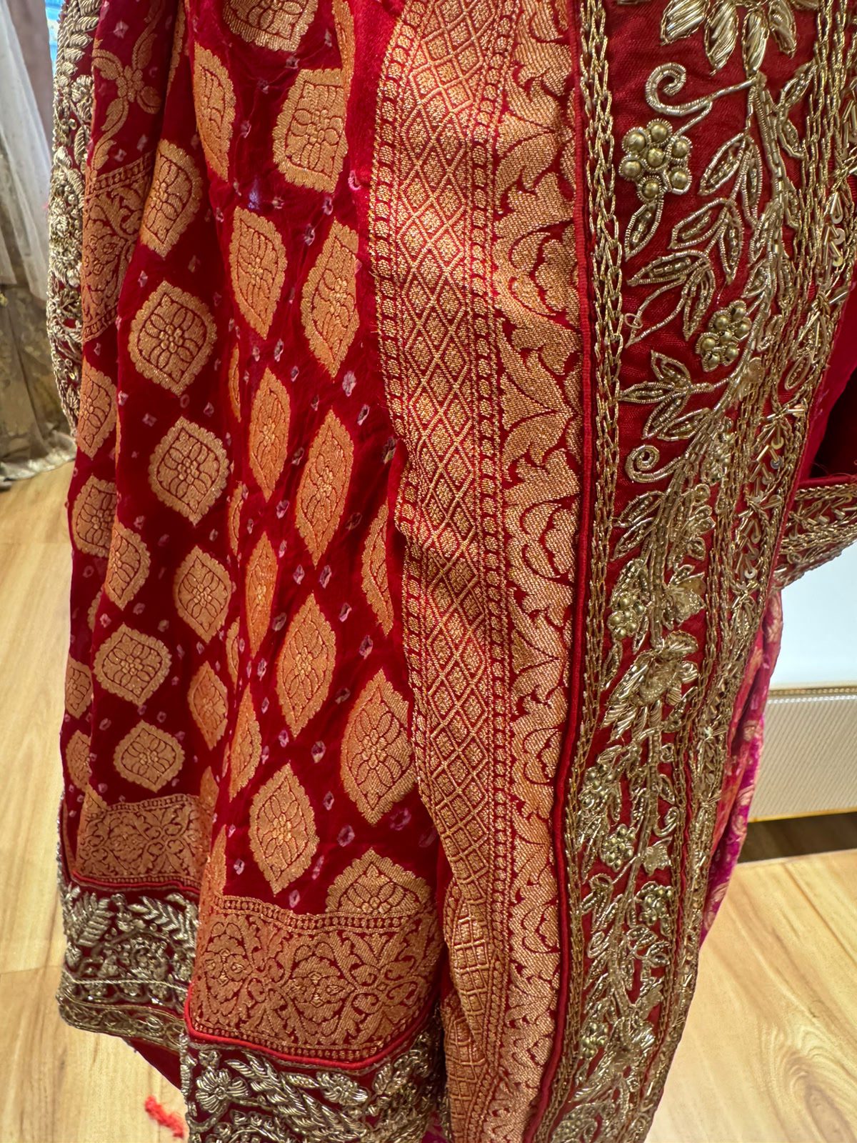Gulnaar Royal Pink Weave Saree - Image 4